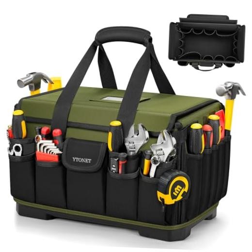 Heavy Duty Tool Bag 16-Inch, 46 Pockets Electrician Tool Bag for 16 Inch Green