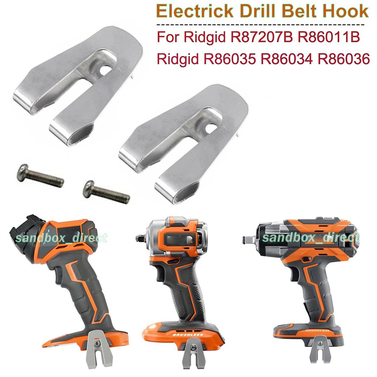 10PCS Belt Clip Hooks w/Screw for Dewalt 20V&Ridgid 18V Drill Impact Driver Tool
