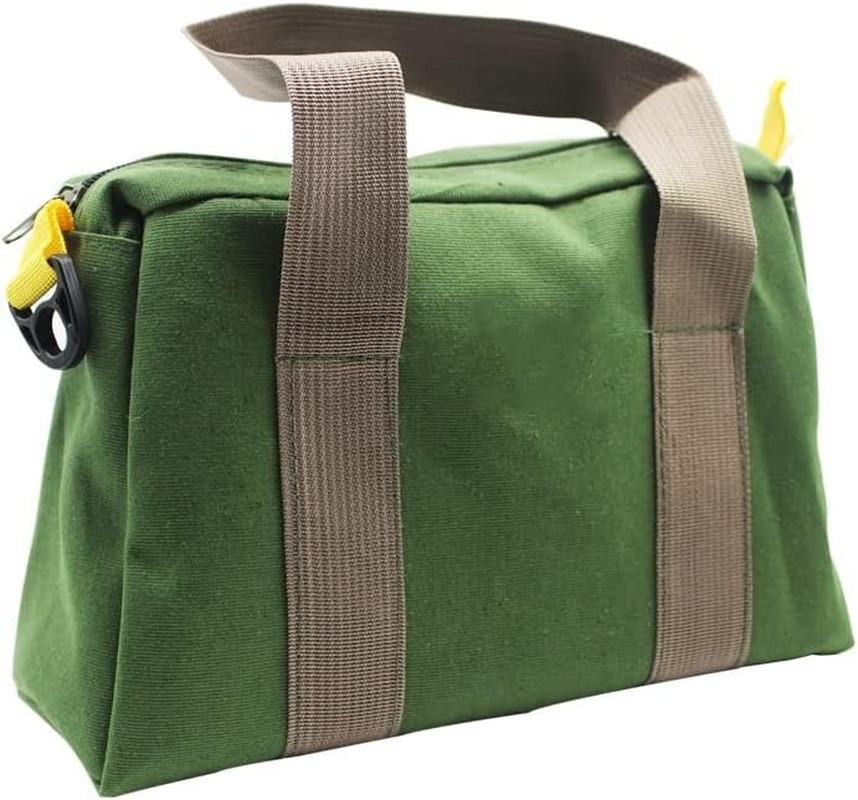 12 Inch Wide Mouth Tool Bag, Heavy Duty Canvas Tool Storage Bag, Large Capacity