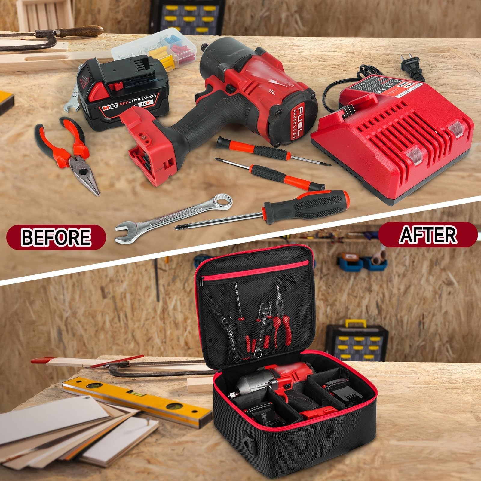 Impact Wrench Case Compatible with Milwaukee 2967-20/ Dewalt DCF900B/DCF891B/…