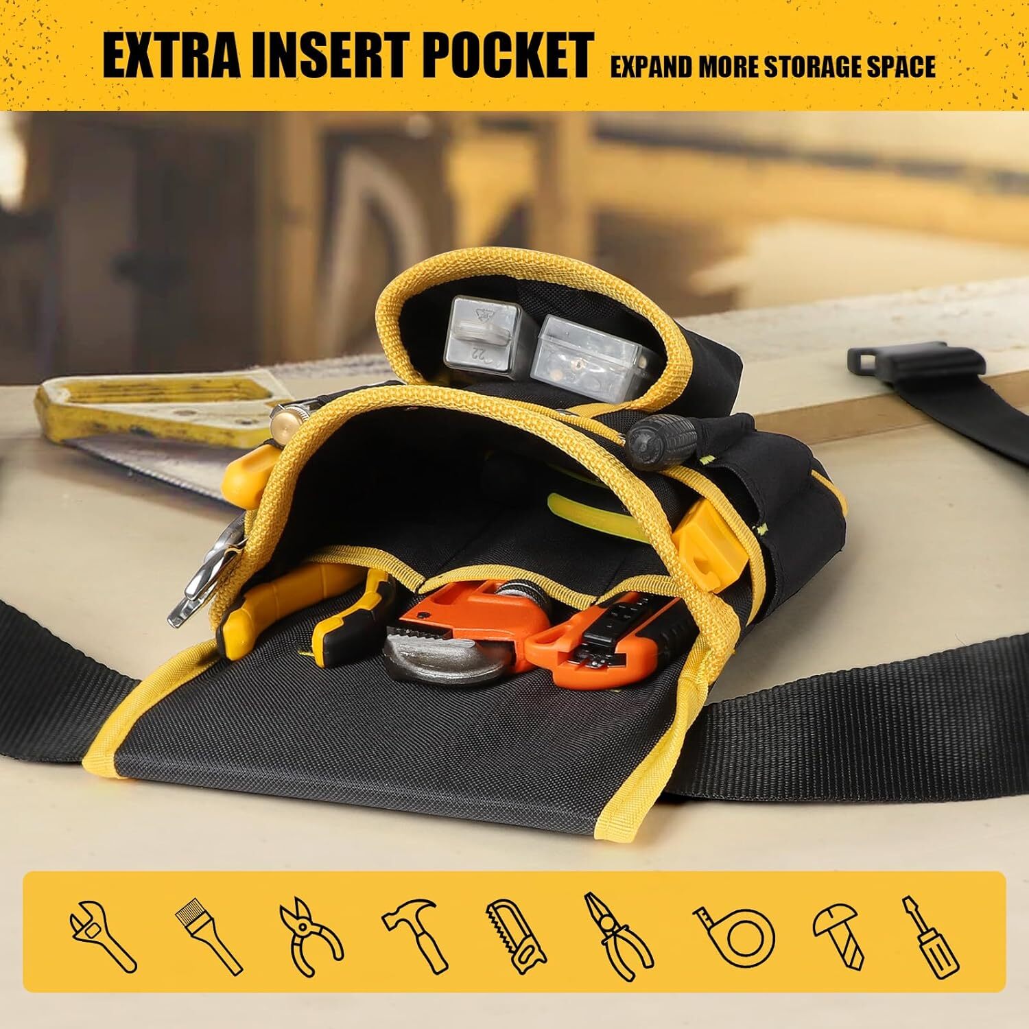 NHeavy Duty Magnetic Tool Belt for Men – 26 Pockets, Durable Work Pouch US STOCK