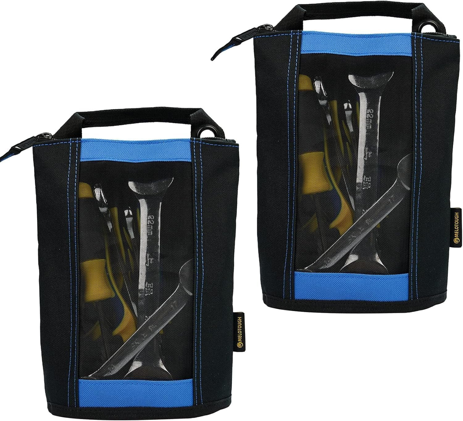 Utility Canvas Zipper Tool Bag – Fastener Bag Heavy Duty Mesh Window, Hanging Gr