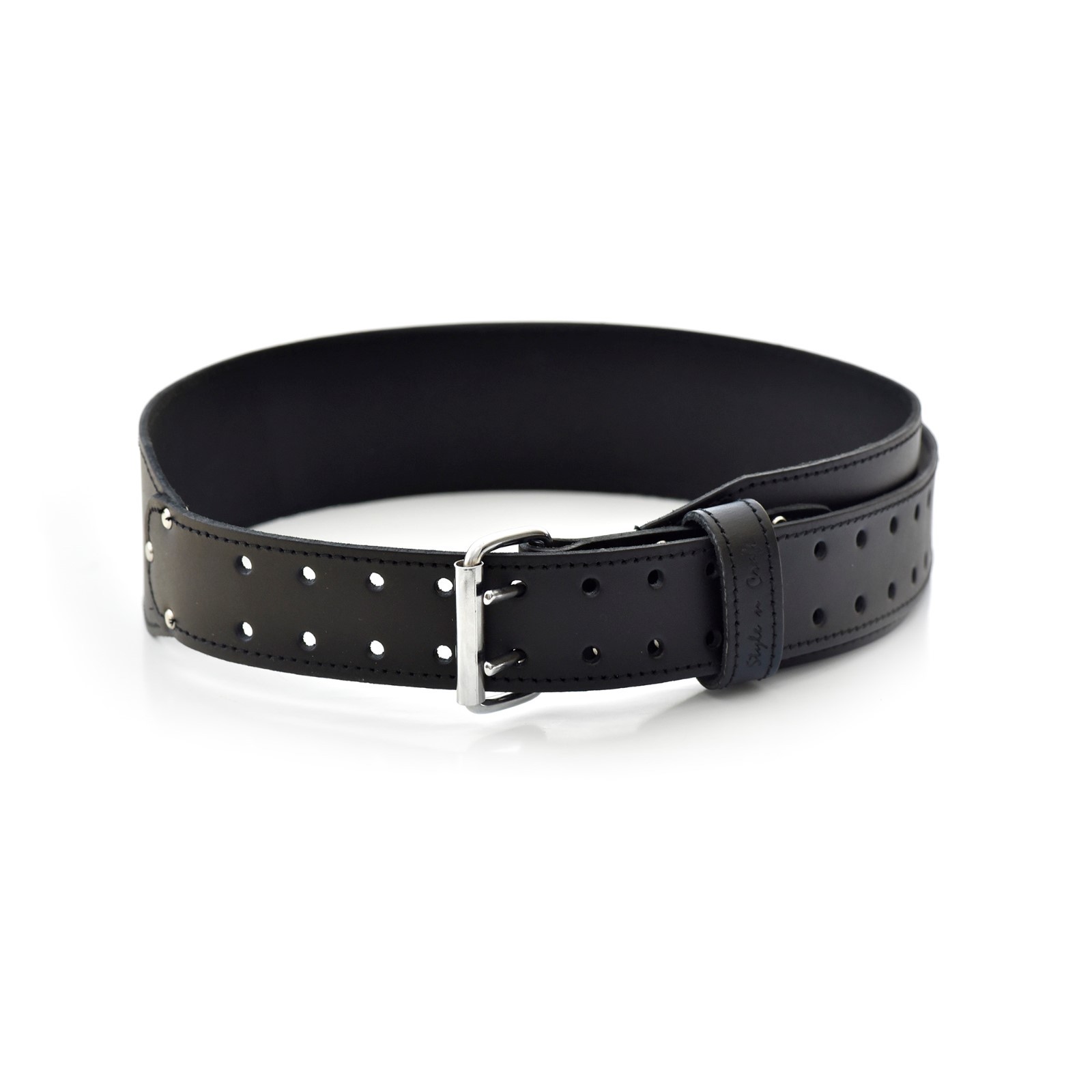 Style n Craft 75437 – 3″ Tapered Work Belt in Heavy Top Grain Leather in Black