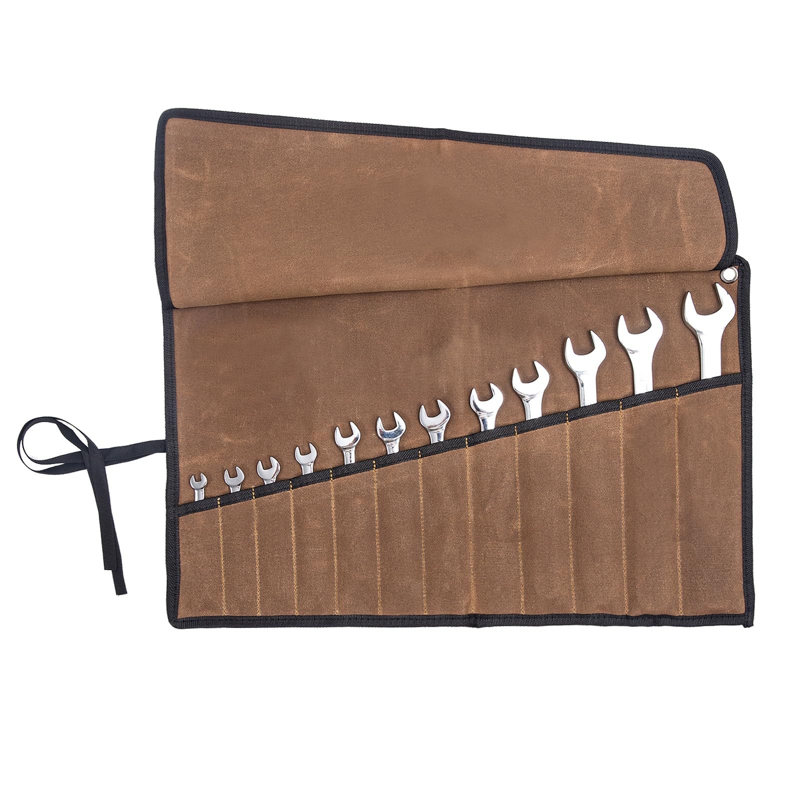 Chisel Roll,6 Pockets Roll Up Tool Pouch,Waxed Canvas Small Tool Roll Organiz…