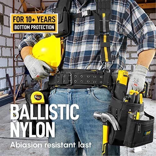 Tool Pouch Tool Belt with Suspenders Electrician Tool Belts Carpenter for men