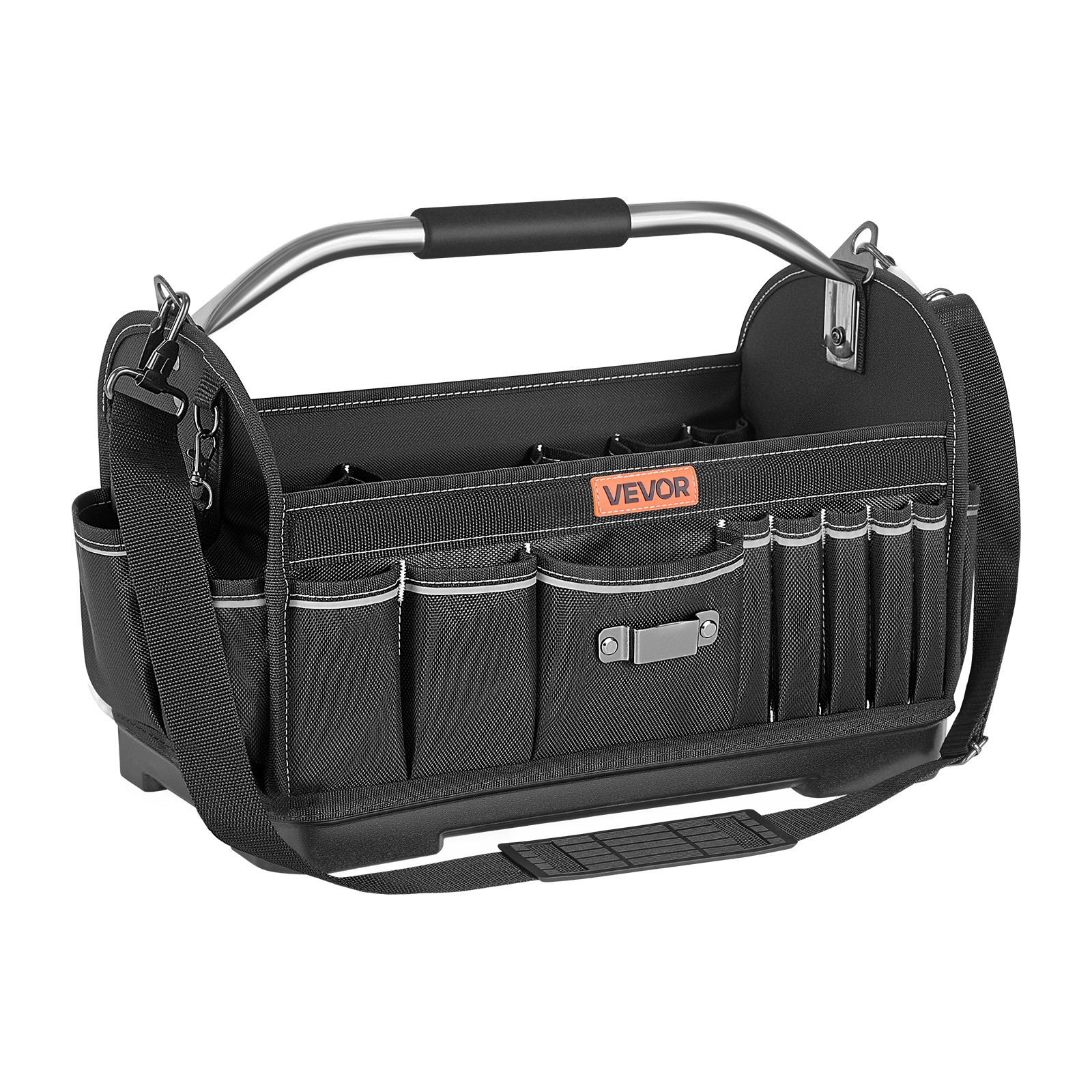 VEVOR Tool Bag 16.1 In 33-Pocket Open Top Tool Tote Electrical Toolbox with Base