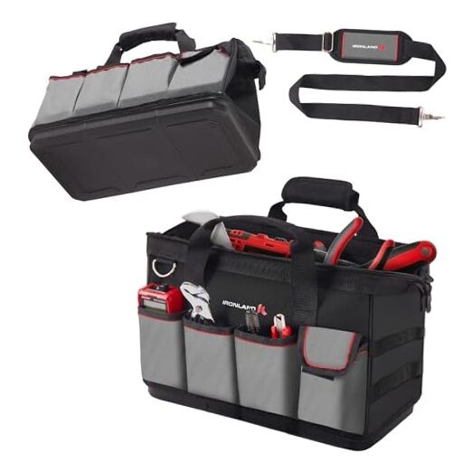 Black 16.5 Inch Tool Bag Organizer for Men – Hard & Sturdy Bottom