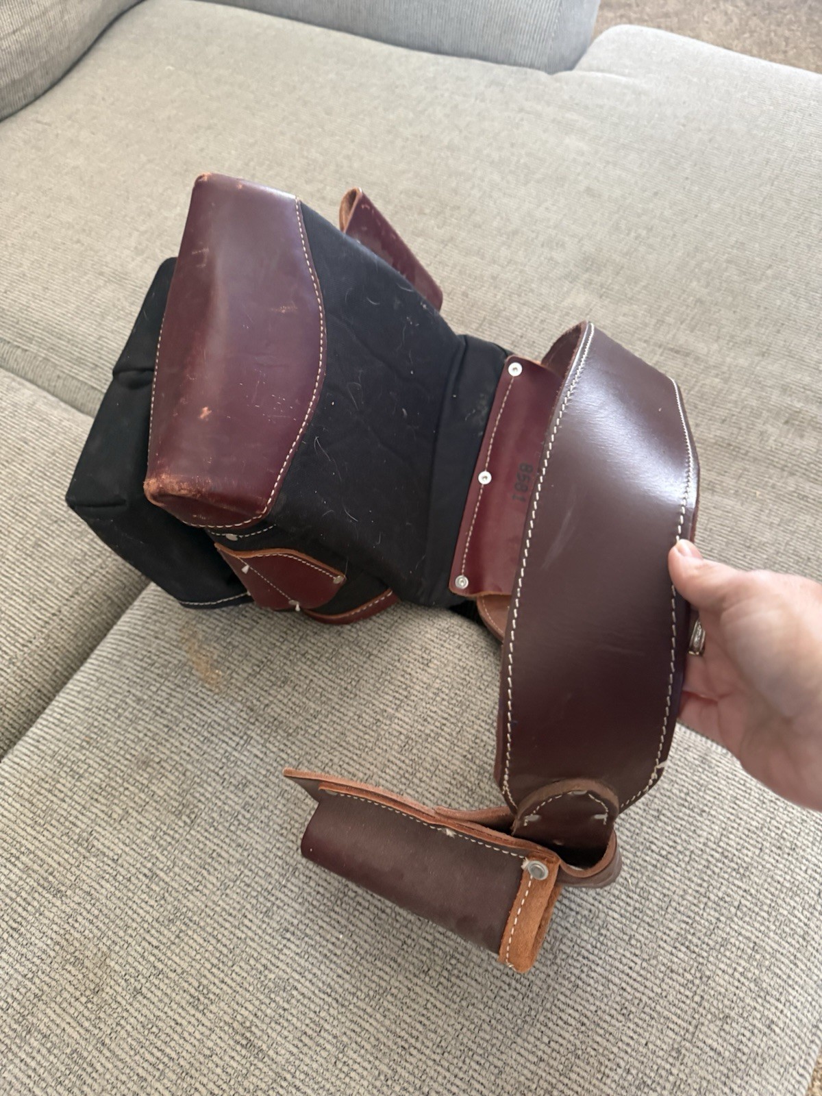 Occidental Leather 5564 Belt-Worn Fastener Bag with Divided Nylon Double Bag set