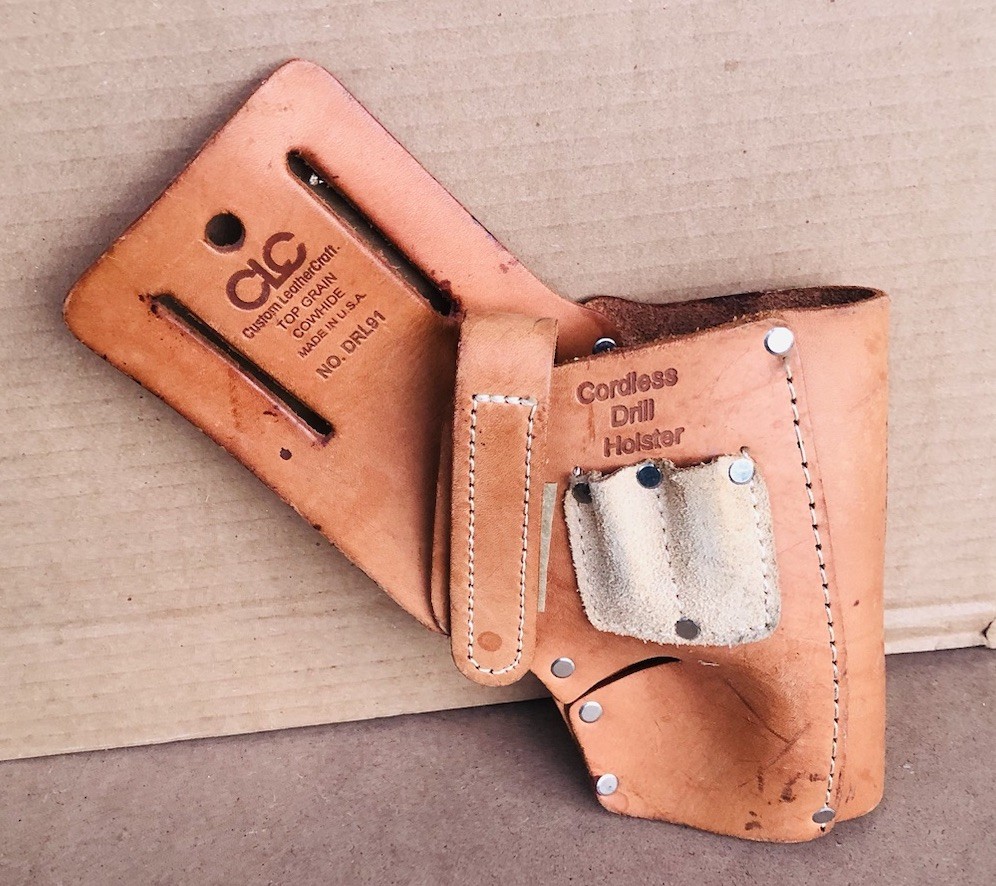 Leather Cordless Drill Holster CLC DRL9 Top Grain Cowhide Tool Belt Pouch USA