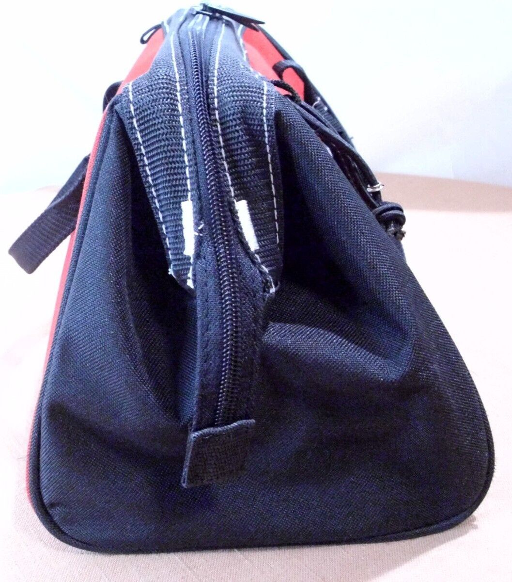 Bag Husky Tool 12″ Red Zippered Polyester Tote Storage Organizer 3 Pockets Logo