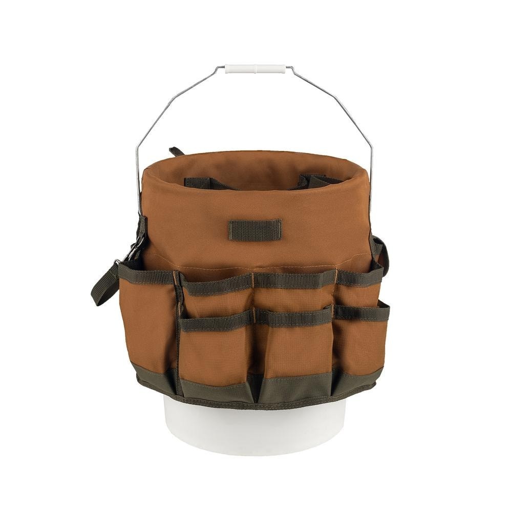 BUCKET BOSS Tool Organizer for 5 Gal. Bucket – Brown – 30 Storage Pockets