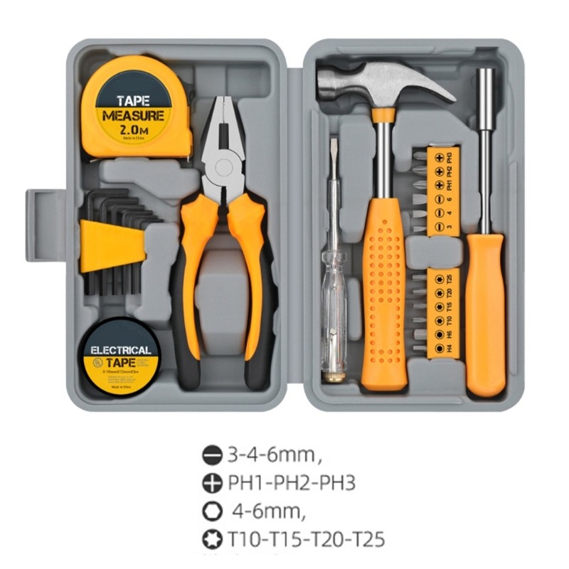 Multipurpose Home Repair Tool Kit Compact Storage Ergonomic Design For Household