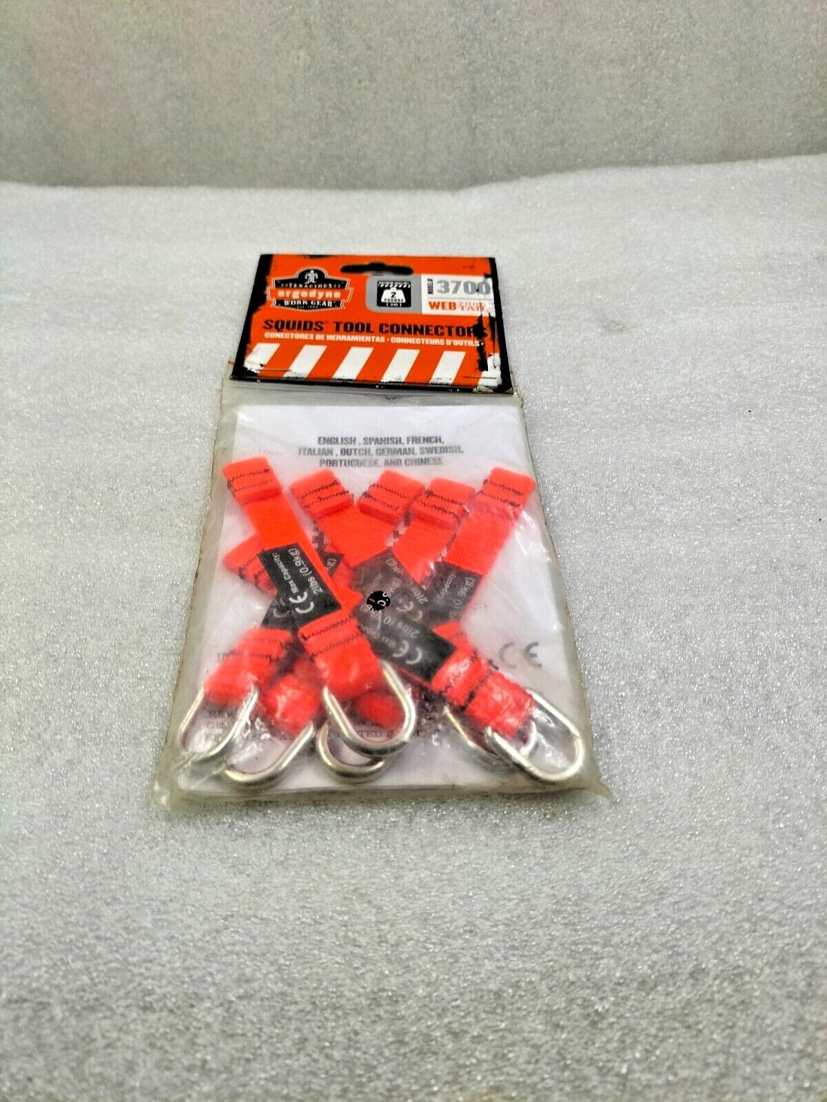 ERGODYNE 3700 SQUIDS TOOL CONNECTOR- 4.5″ ORANGE WEB TOOL TAIL – LOT OF 6 PCS.