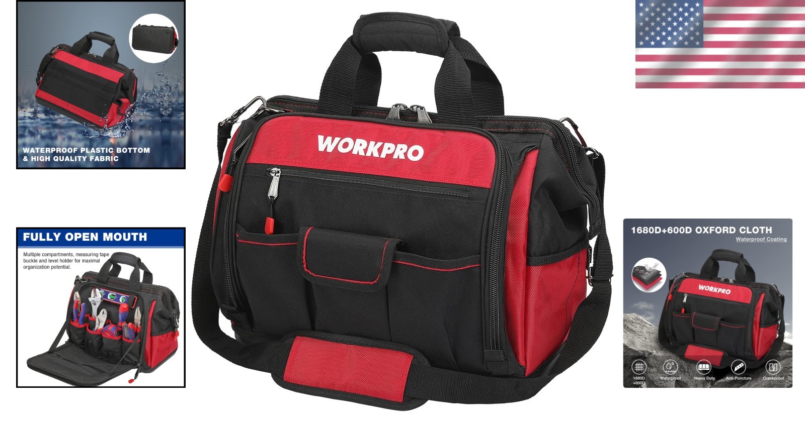 16″ Tool Bag with Adjustable Shoulder Strap