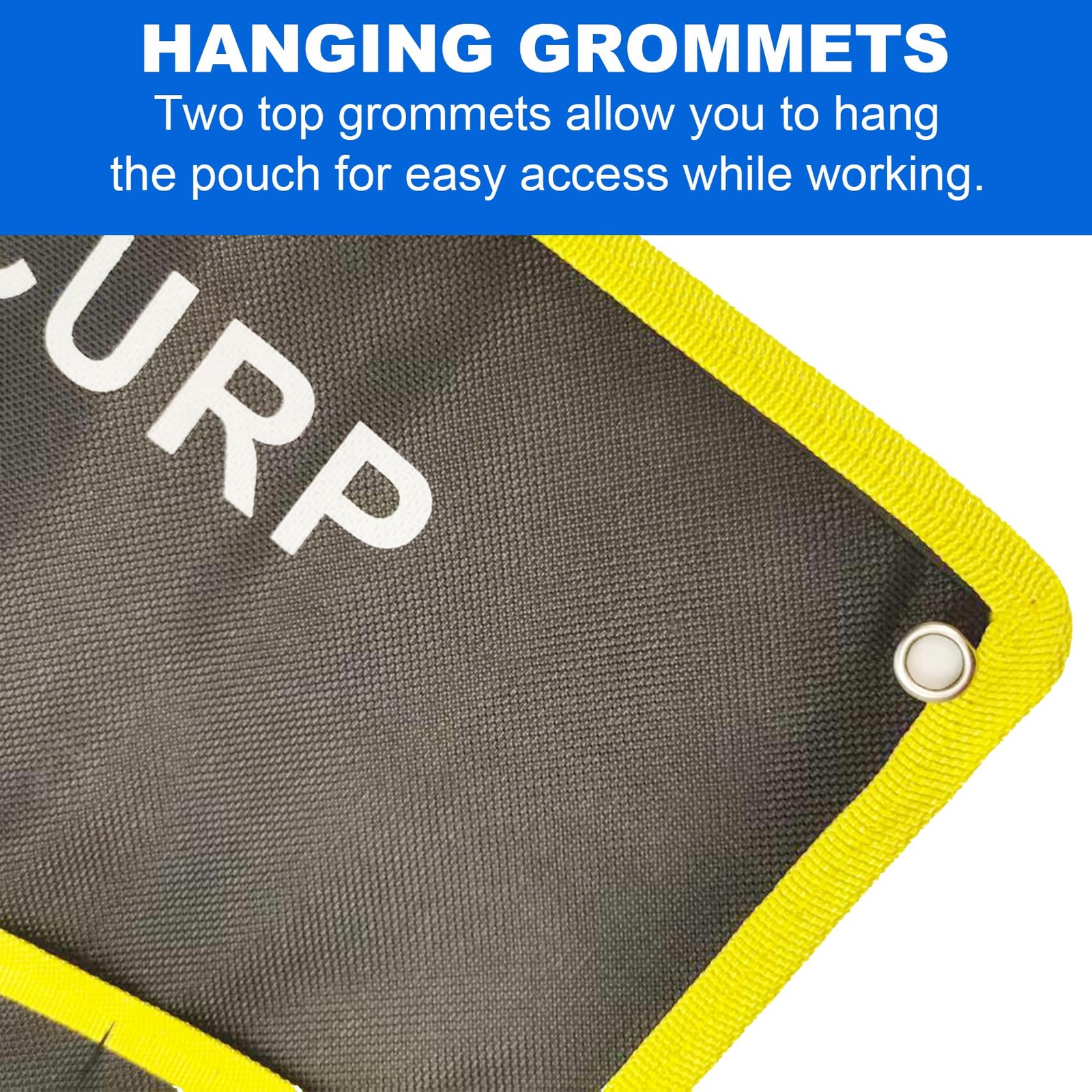 2PCS Wrench Roll Up Pouch, 12 Pockets Metric + 13 SAE, Black