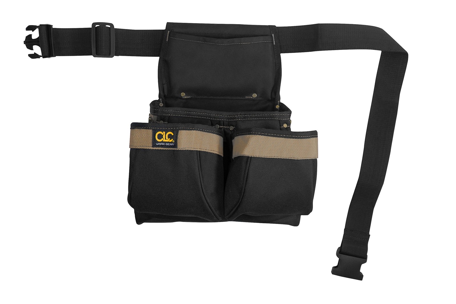 CLC PK1836 Framer’s Nail and Tool Bag with Poly Web Belt, Poly, 5-Pocket, Bla…