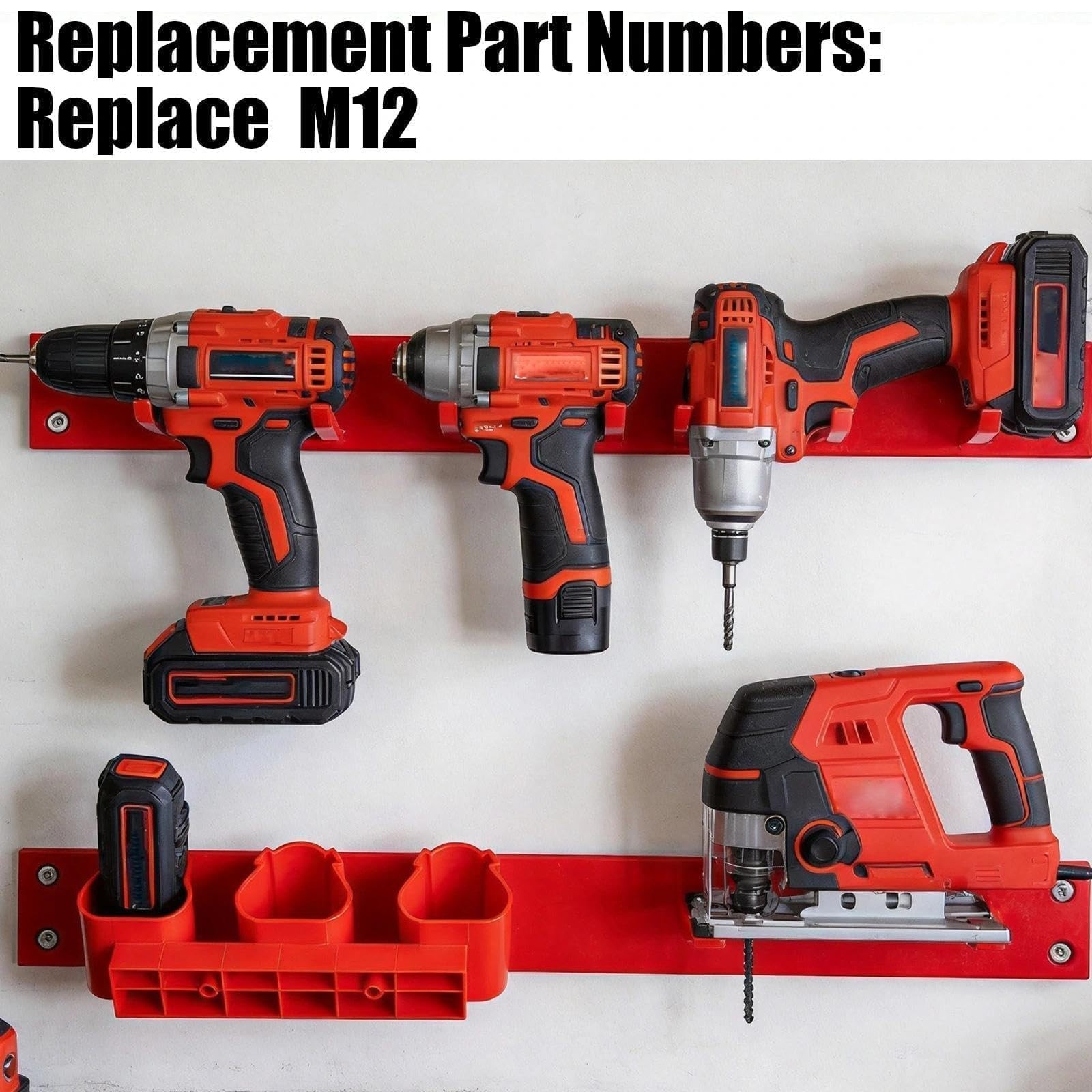 Wall Mount Tool Storage Rack Fit for Milwaukee M12, 8-Piece Organizer Kit Inc…