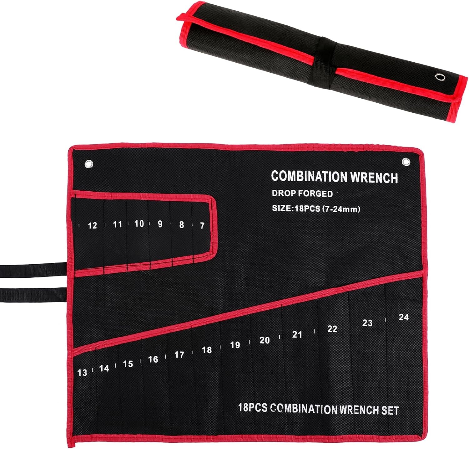 Wrench Roll Up Pouch Wrench Organizer Bag Wrench Tool Holder 18 Pockets