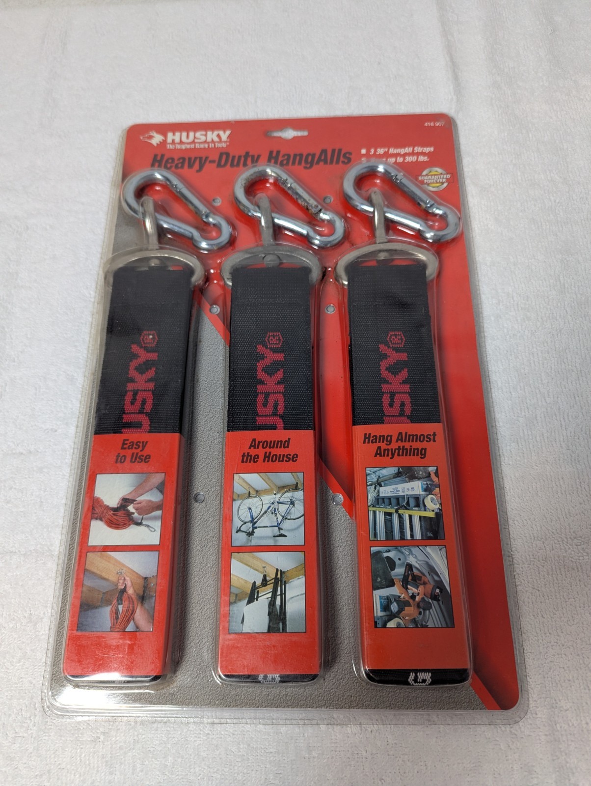 Husky Heavy Duty Hang-Alls 36″ Straps 3 Pack Up to 300 lbs NEW SEALED