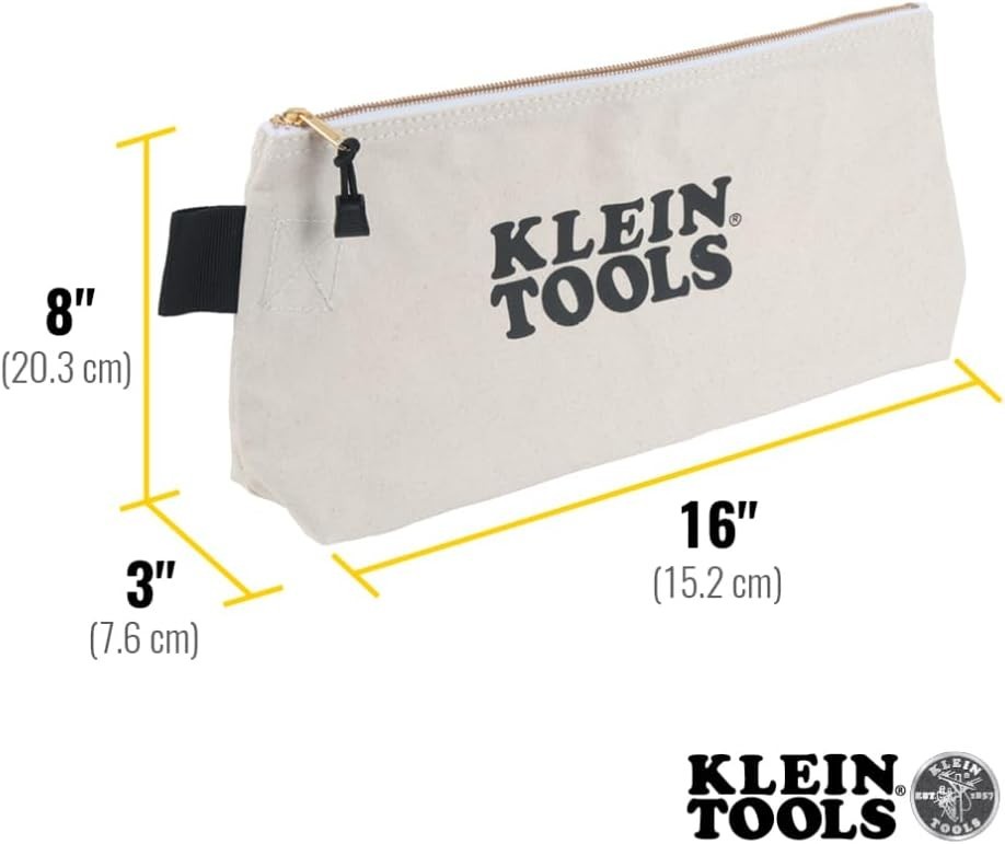 16-Inch Zipper Bag, Extra Long, No. 10 Canvas, Heavy Duty Tool Bag, 3-Inch St…