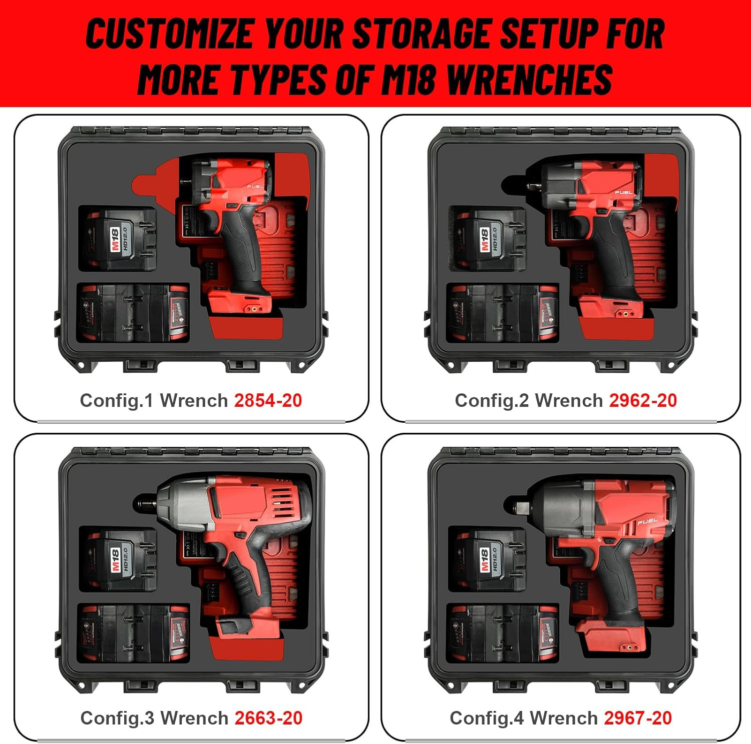 Milwaukee Impact Case for M18 Torque Wrench Hard Waterproof Case | for Electrici
