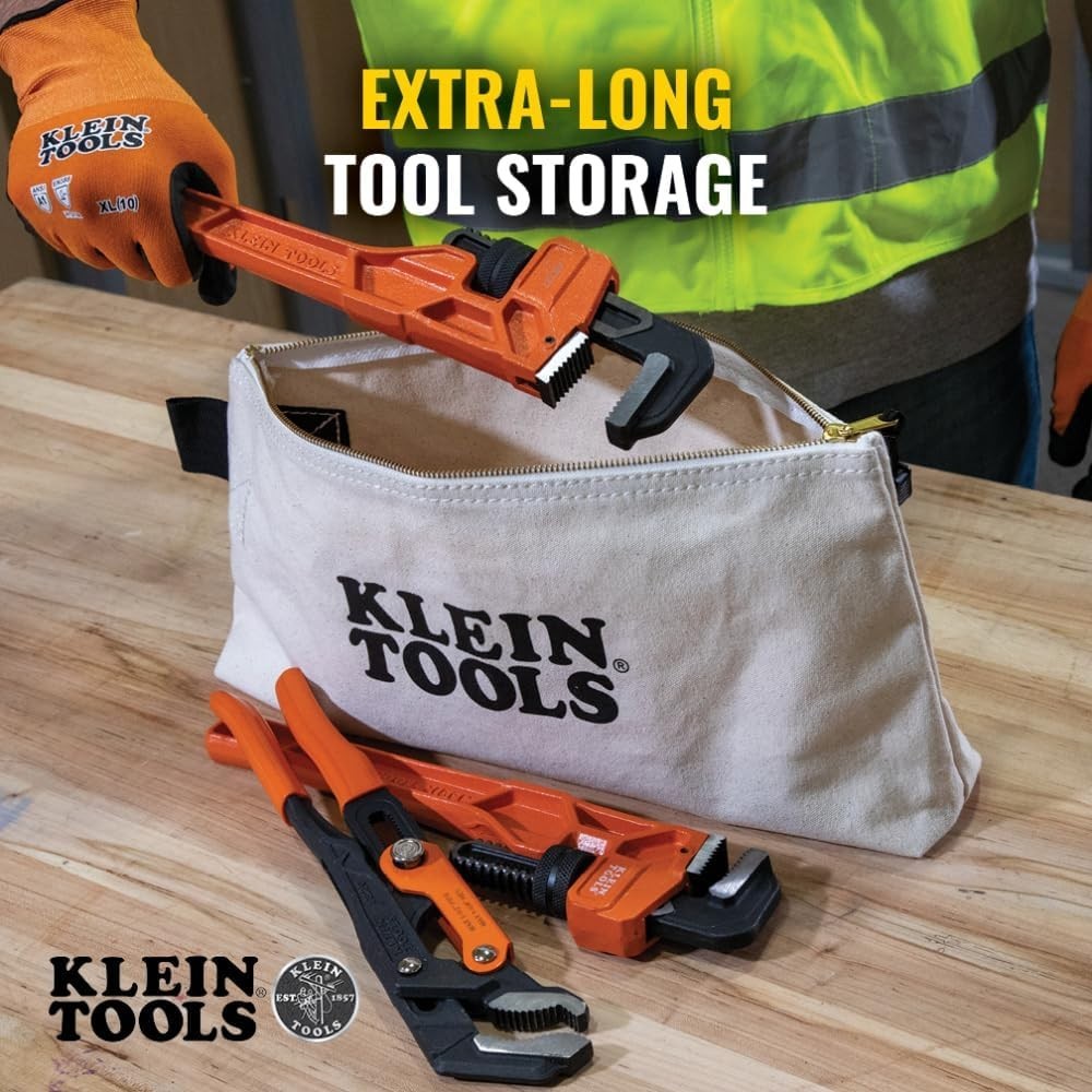16-Inch Zipper Bag, Extra Long, No. 10 Canvas, Heavy Duty Tool Bag, 3-Inch St…