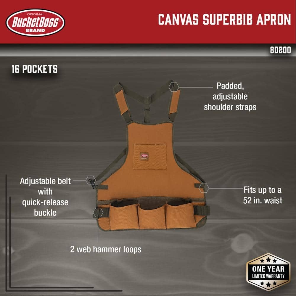 23 in. 16-Pocket Duckwear Super Bib Tool Work Apron