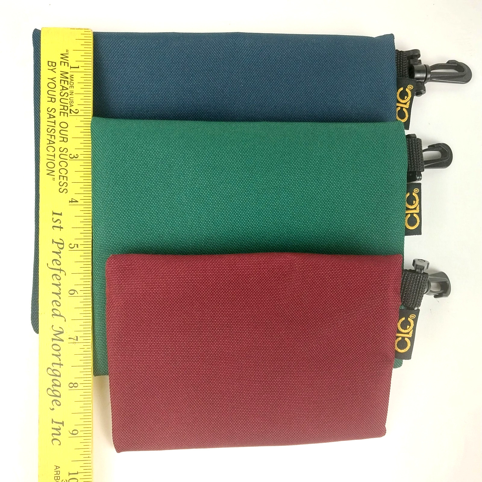 CLC 3-Pc Zippered Clip-On Utility Pouch Caddy Set -Durable & Water Resistant