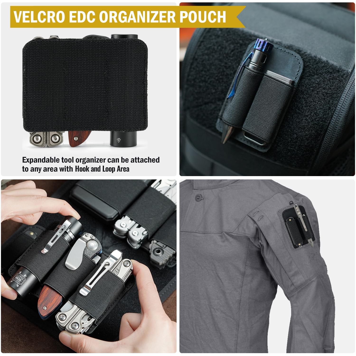 Tactical Modular Organizer, EDC Elastic Organizer Holder, Tool Insert Pouch, …