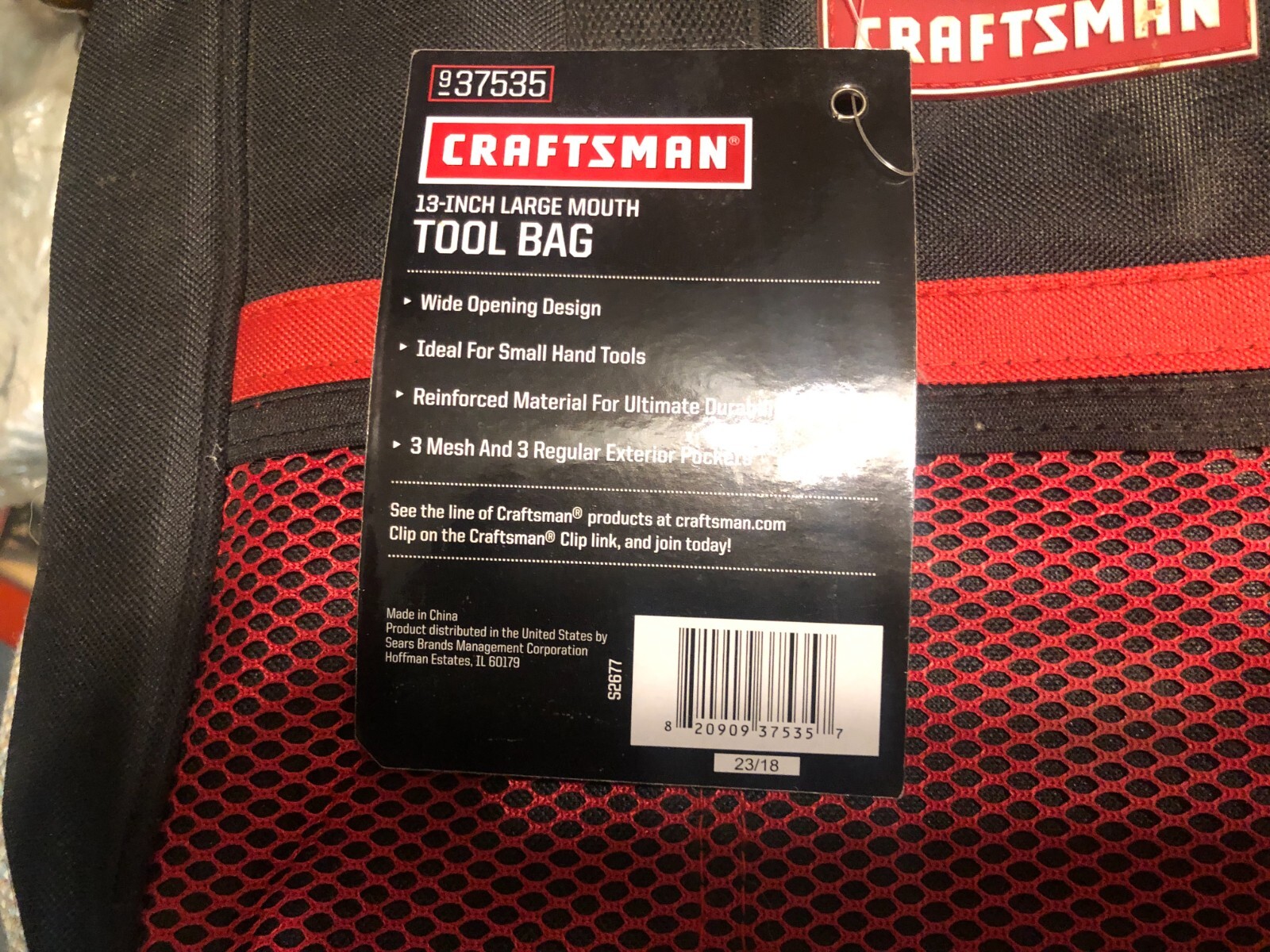 Craftsman 13″ Large Mouth Pockets Durable Tool Bag NIP – Part # 37535