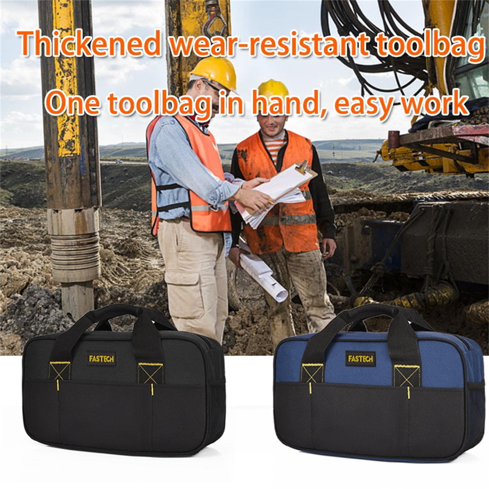 14 Inch Small Tool Bag, Wide Mouth Tool Tote Bag, Waterproof Tool Organizer B…