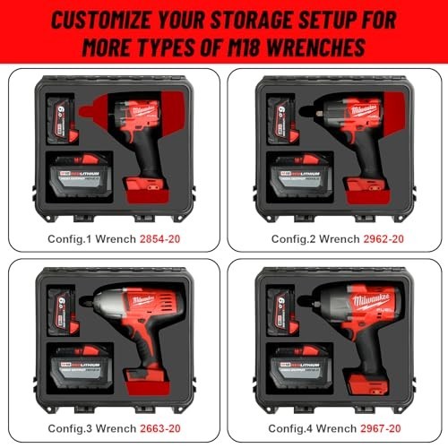 Waterproof Hard Case for M18 Impact & Torque Wrench – Tool Box for 18V/20V Kits