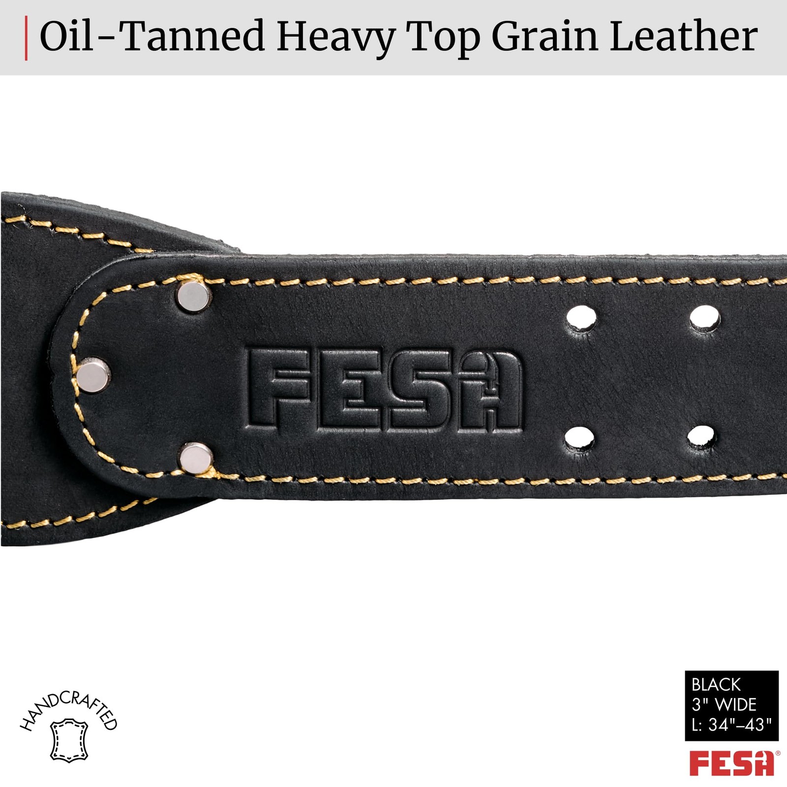 Men’s Leather Tool Belt – Leather Tool Pouch Belt Adjustable from 34”-43” – T…