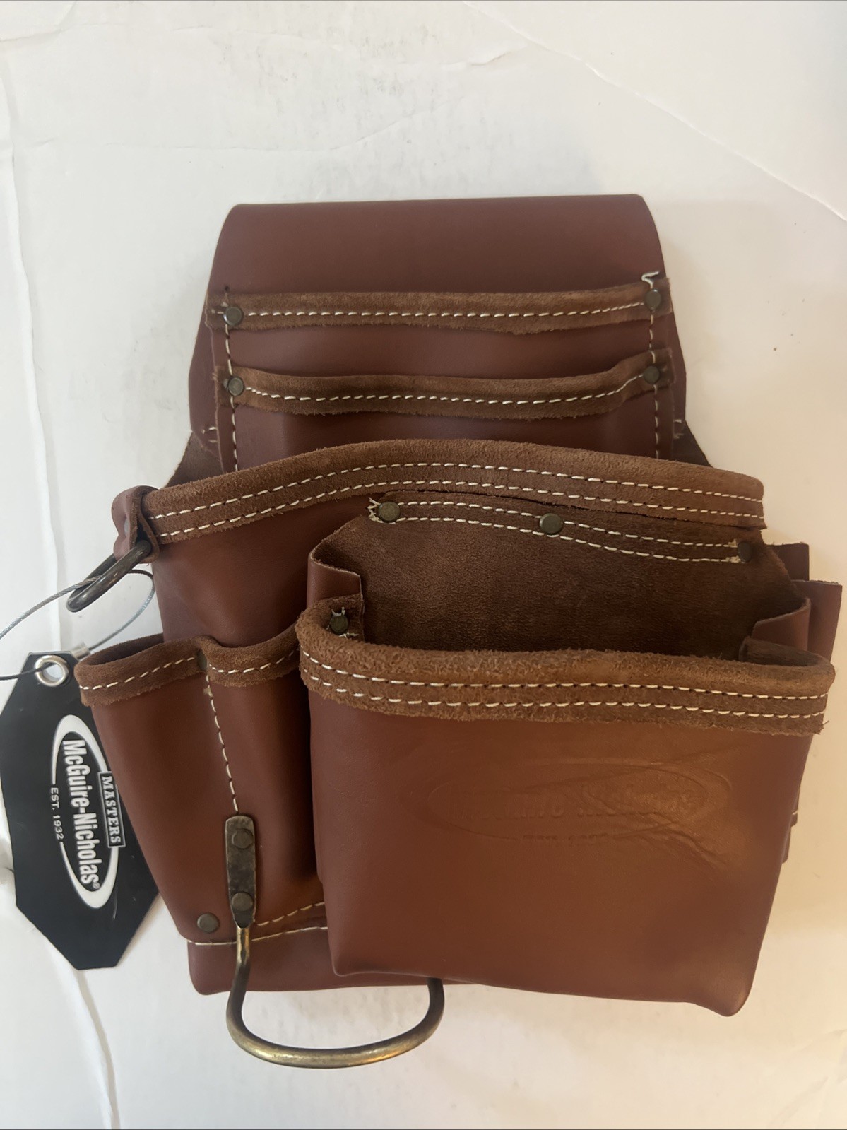 McGuire-Nicholas Leather Tool & Nail Pouch – Oil Tanned Brown – Rivet Reinforced
