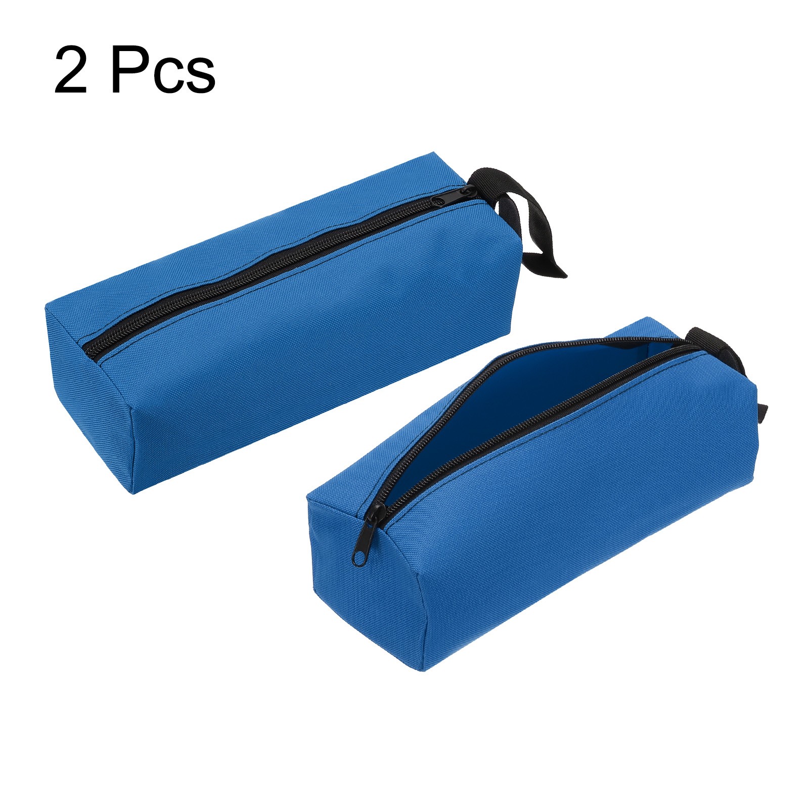 2pcs Zipper Utility Tool Bag 9.8×3.3×2.8 Inch Multi-purpose Tote Bag Blue