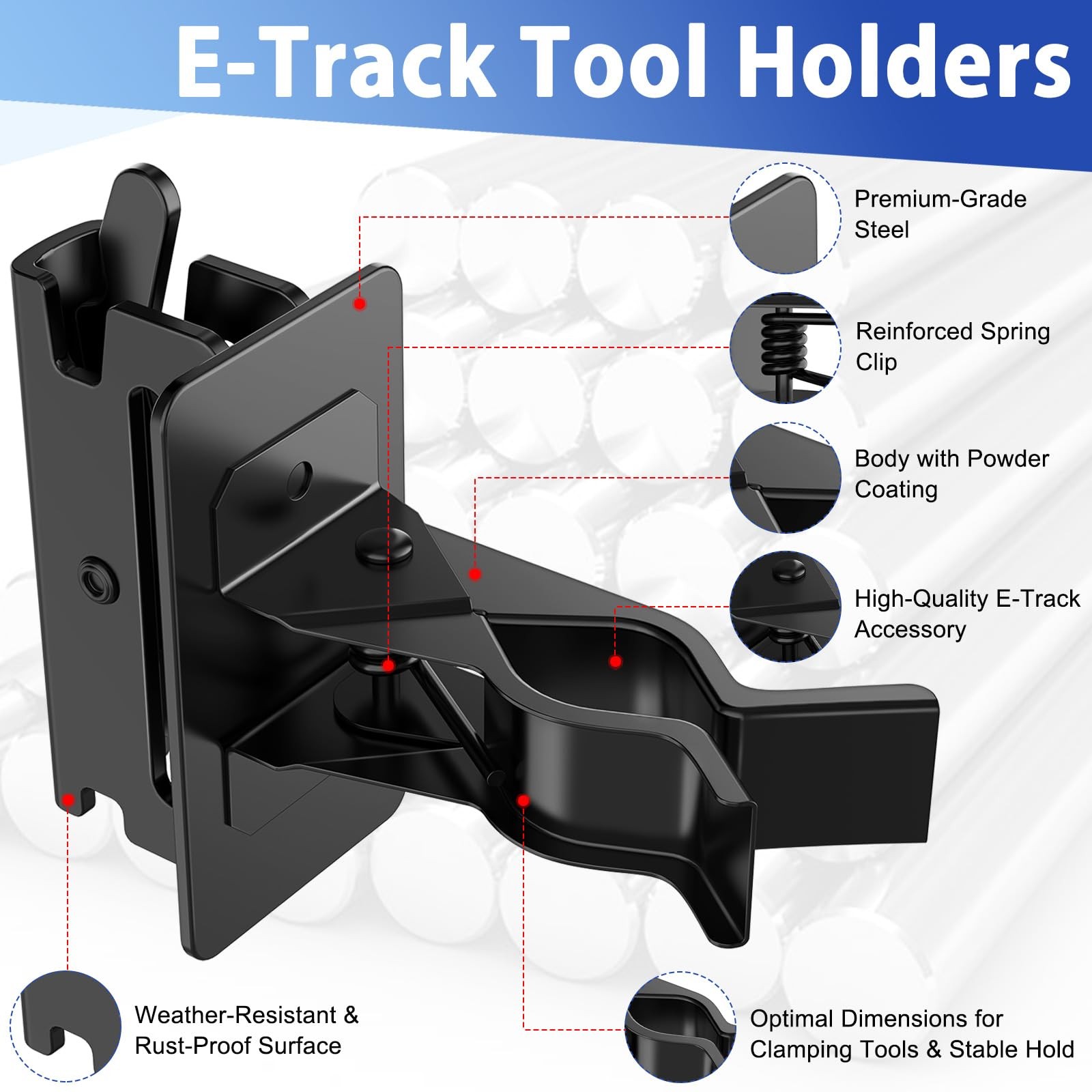 6pcs -Track Tool Holders Tool Stabilizer for -Track Enclosed Trailer Keep Rak…