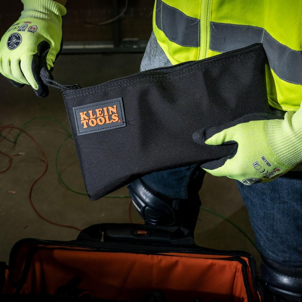 Klein Tools 5139B Zipper Bag, Cordura Nylon Tool Pouch with Heavy-Duty Nylon Zip