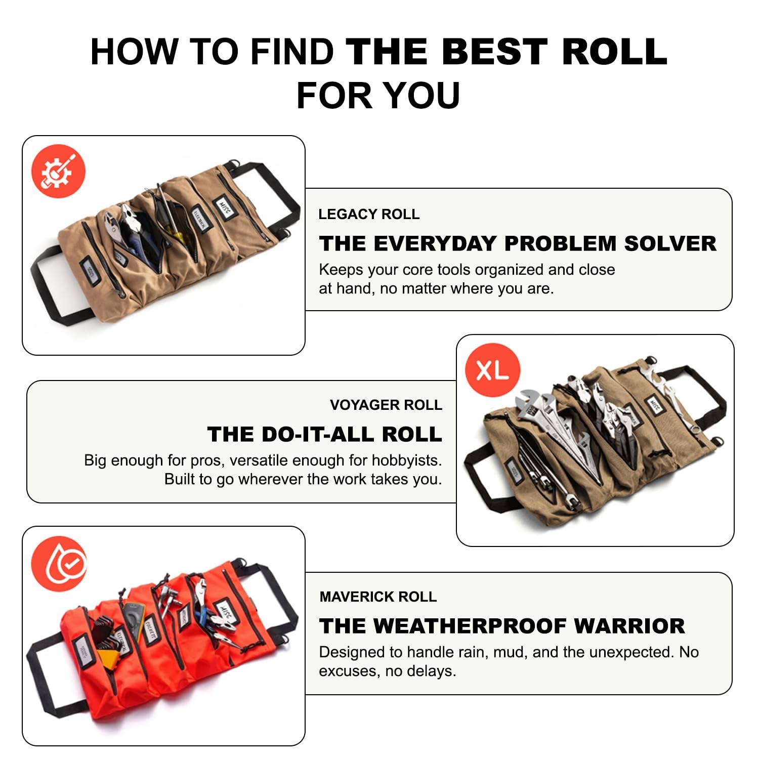 Official Tool Roll Official Legacy Tool Roll Bag – Easy To Carry 5-Pocket Roll