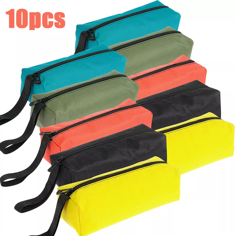 5/10x Canvas Tool Pouch Bag Zipper Small Multipurpose Pouch Heavy Duty Organizer