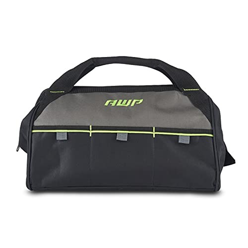 AWP 15 Inch Tool Bag Durable Polyester Tote Organizer for Contractors Black