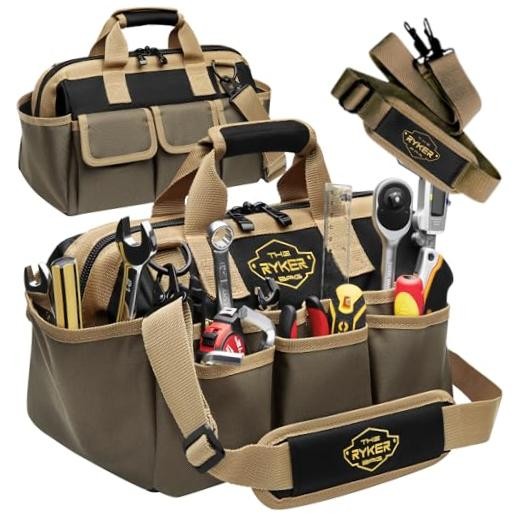 The Ryker Heavy Duty Tool Bags for Men/Women. 14 Inch Small 14-Inch Tool Bag