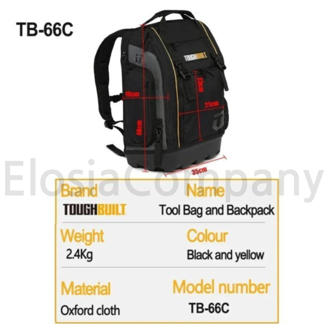 TOUGHBUILT TB-66C Tool Pouch Back Pack Genuine 300×500 mm – EXPRESS