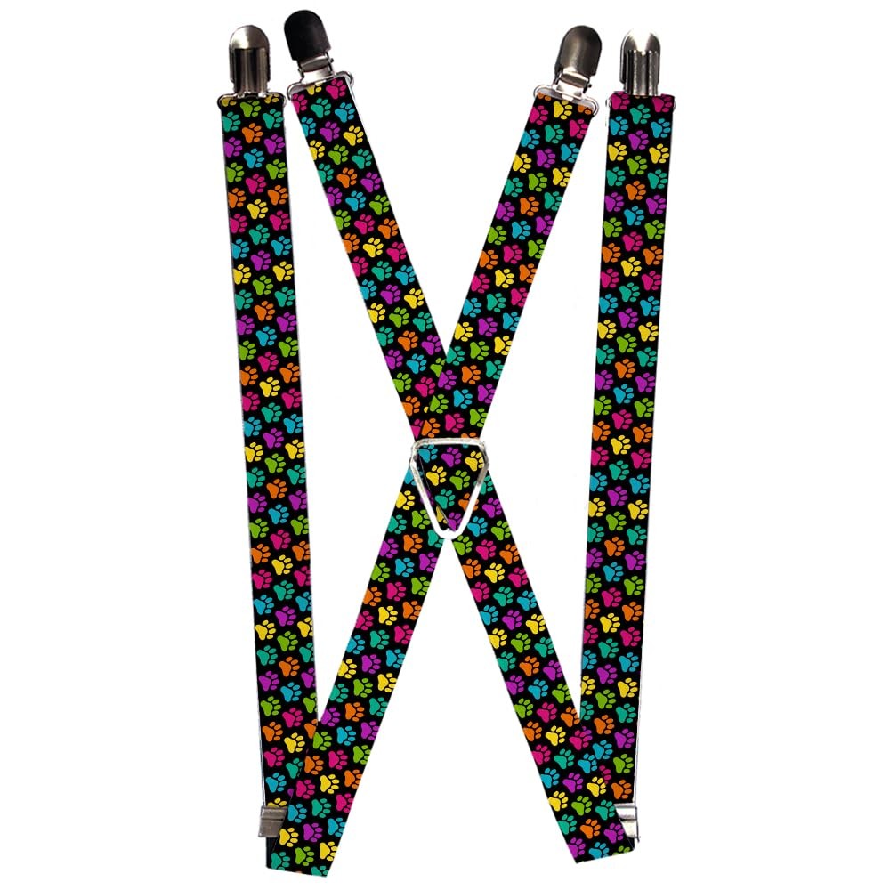 Buckle-Down unisex adults Buckle-down – Paws Suspenders, Paws, One Size,