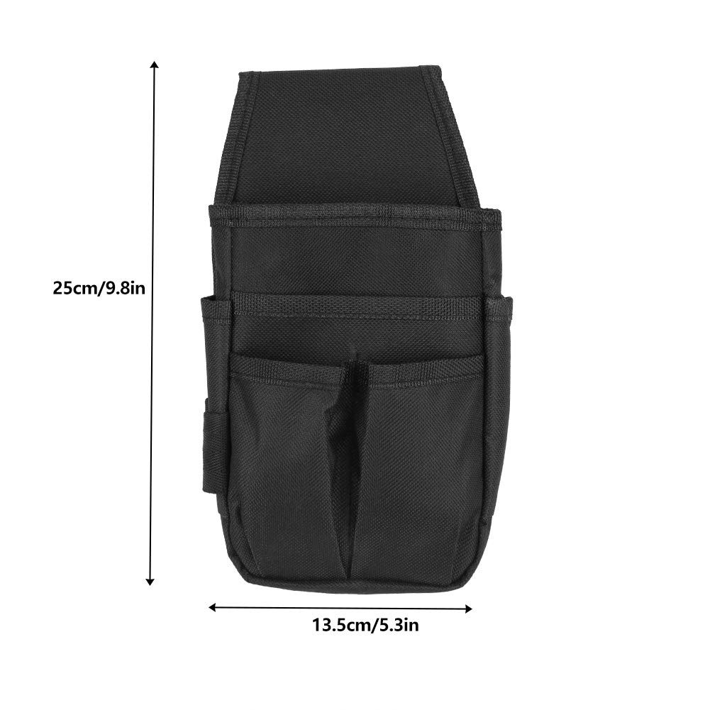 Electrician Tool Waist Bag 600D Polyester Mini Utility Pocket Heavy Duty Black