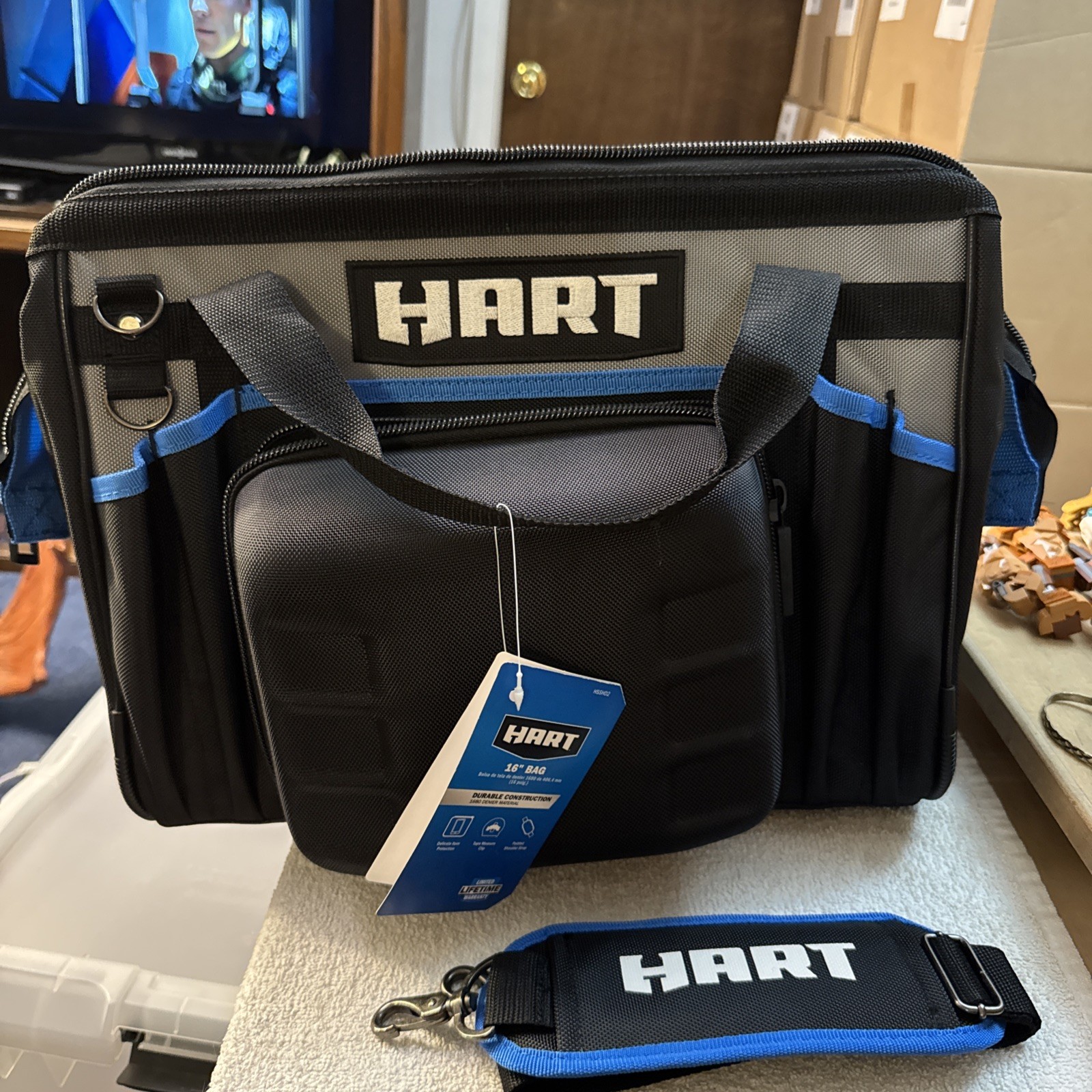 HART 16-inch Tool Bag,with Full Length Zipper and Shoulder Strap Carry New