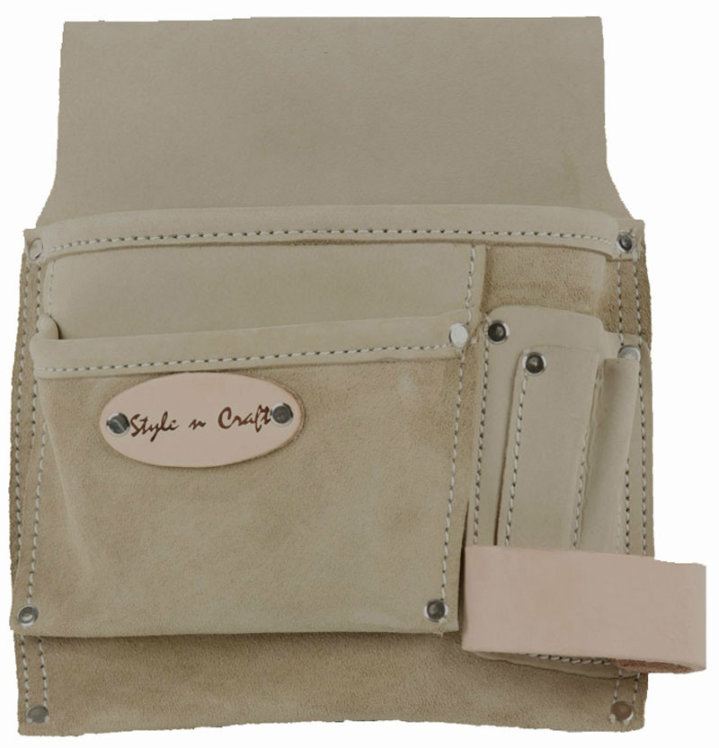 Style n Craft 92826 – 5 Pocket Nail & Tool Pouch in Top Grain Leather