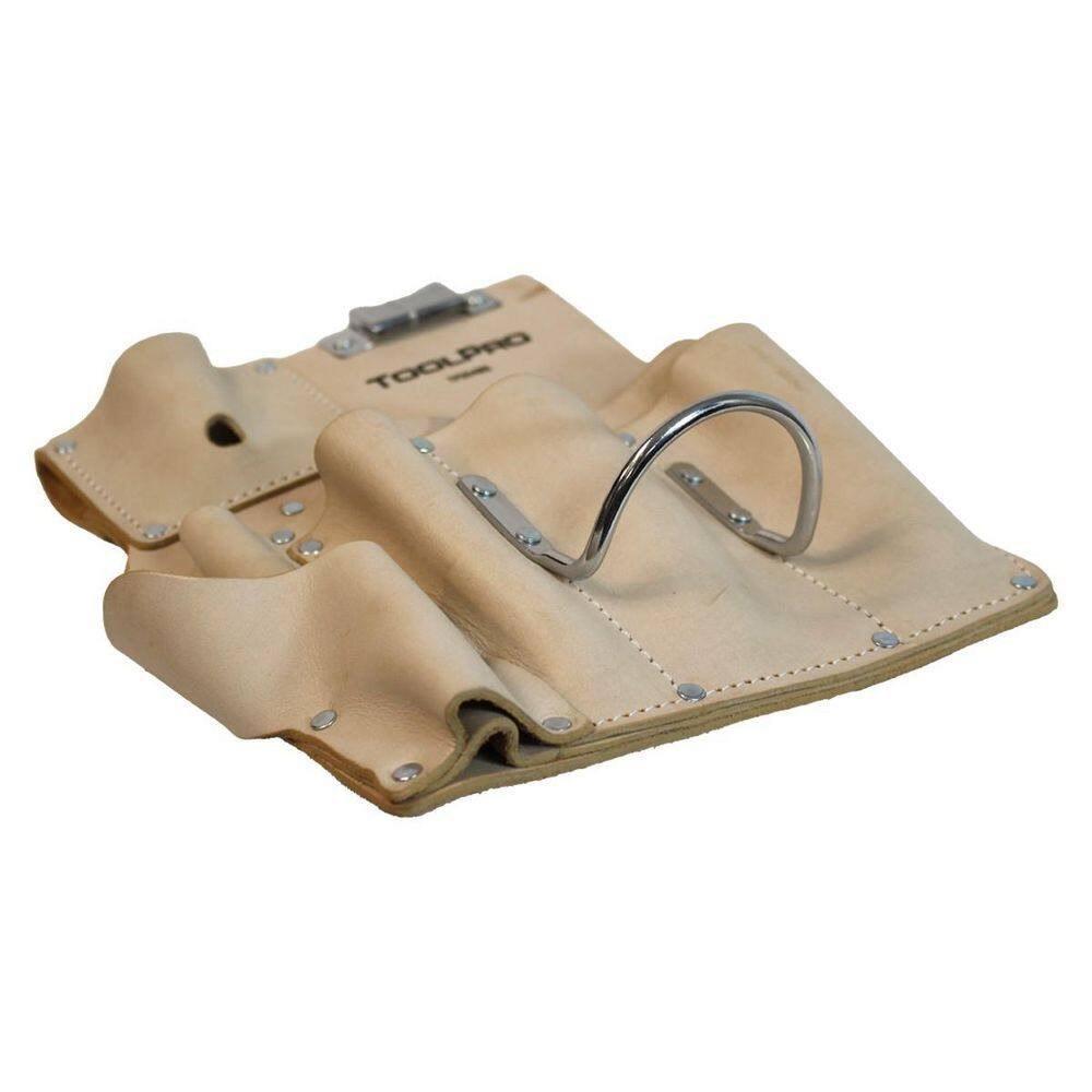 Top Grain Leather Left Handed 8 Pocket Drywall Pouch