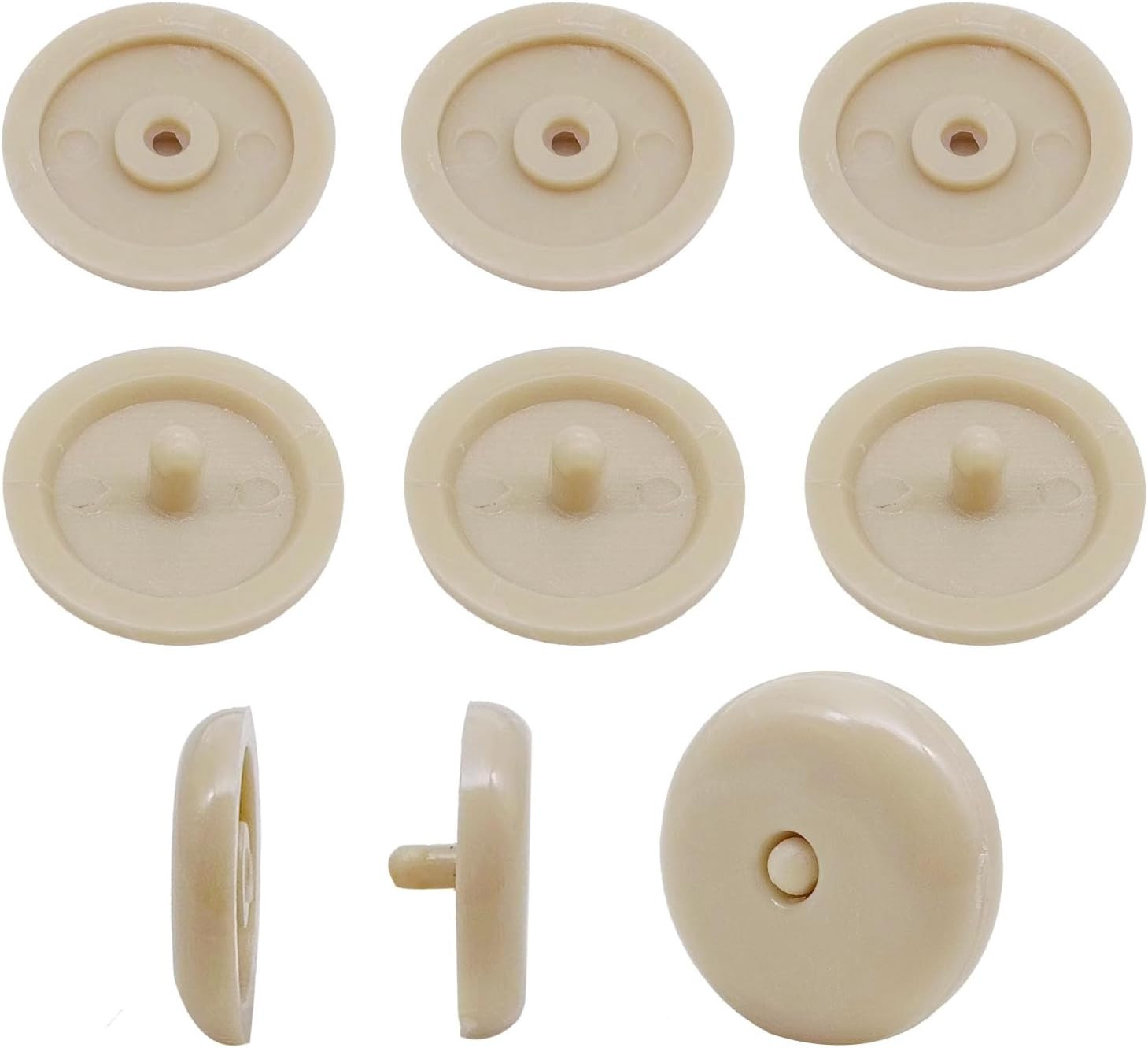 Universal Fit Safety Belt Stopper Kit – 5 Sets, Beige Plastic Buckle Stopper