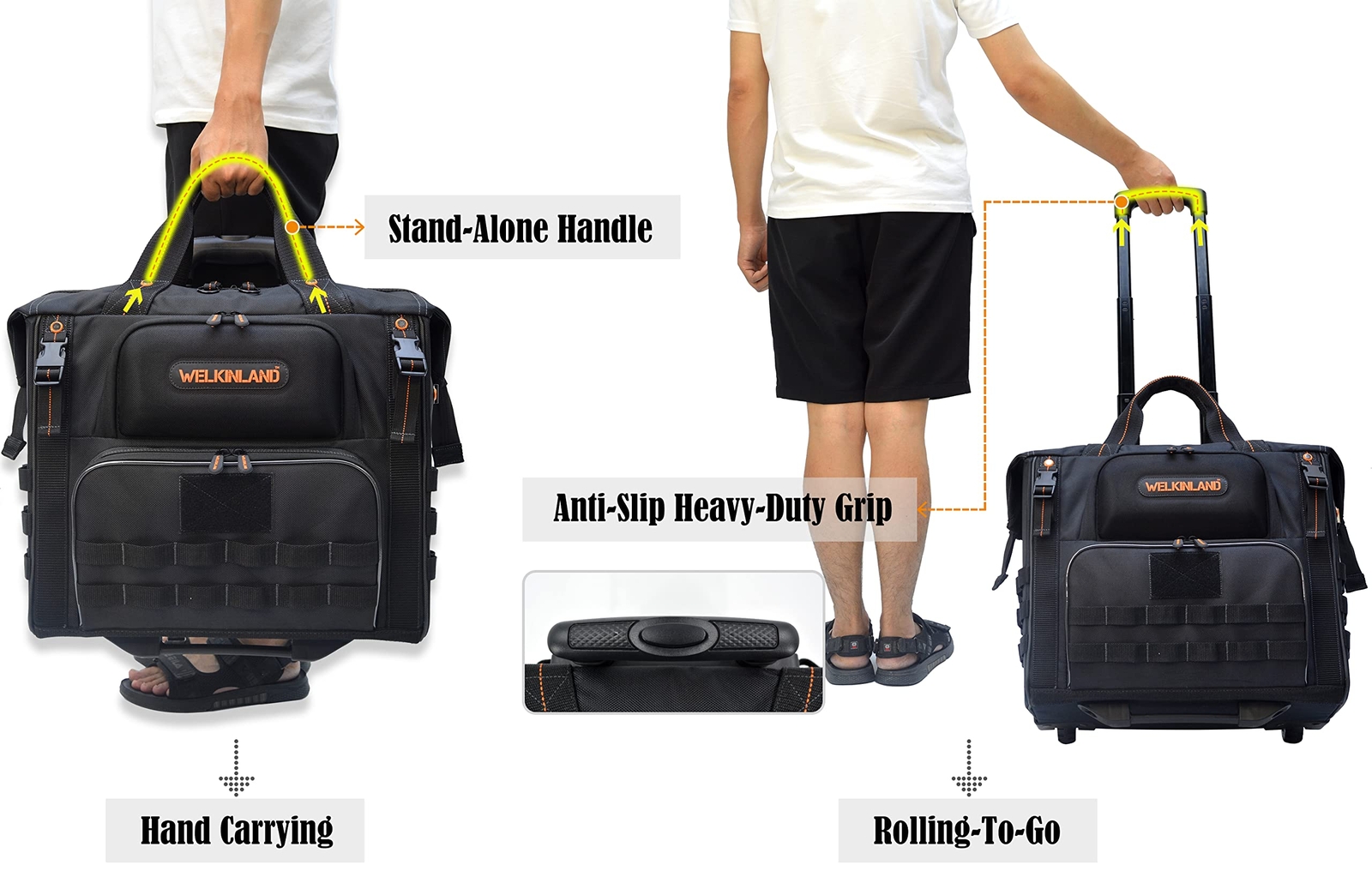 46pockets26″ Rolling Tool Bag Tool Bag With Wheels Large Tool Bag Rolling Tote B
