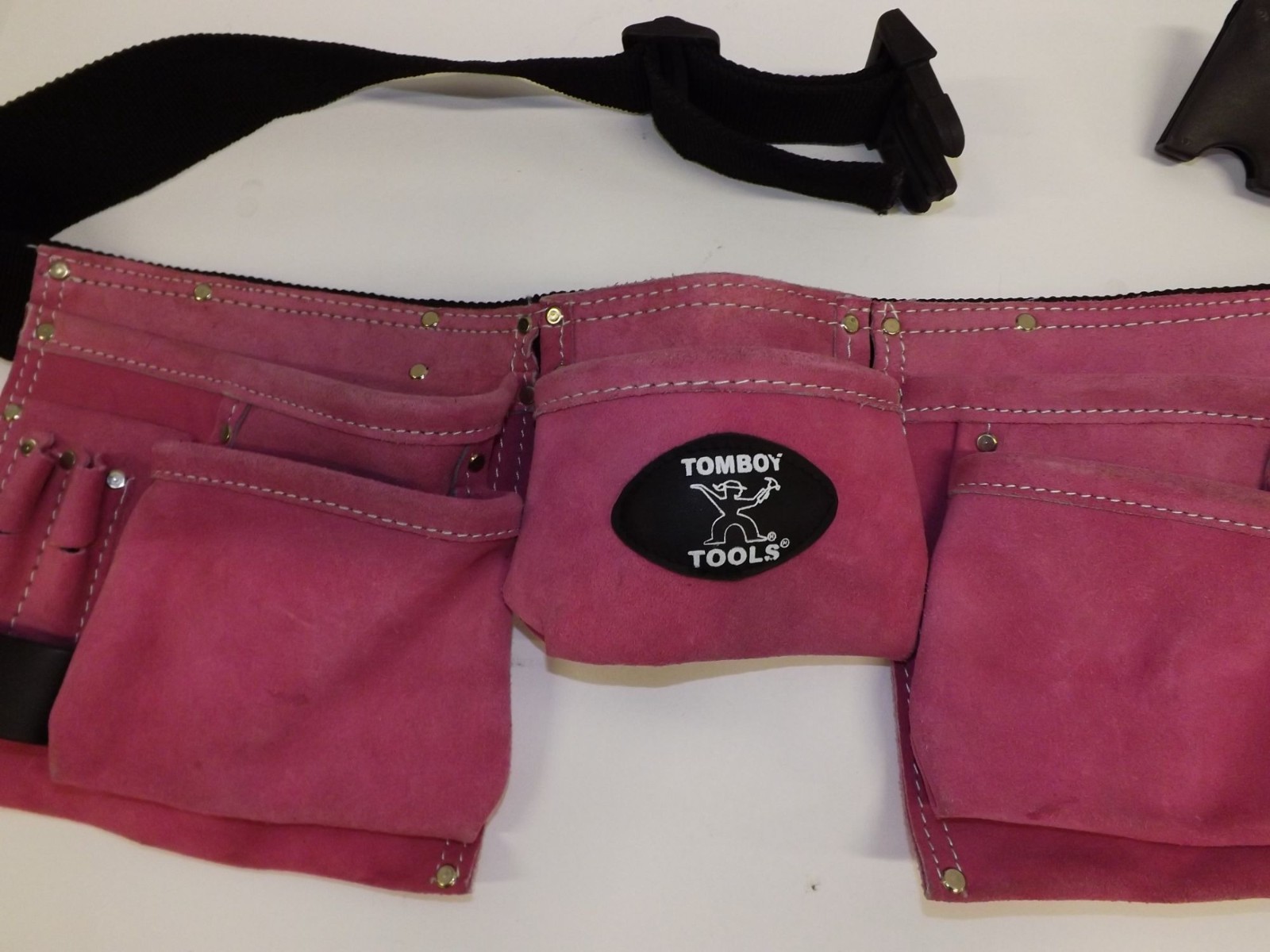 Pink Tomboy Tools Utility Tool Belt With Multiple Pockets & Adjustable Strap